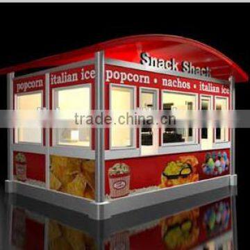 Outdoor elegant Fast food cart kiosk, Hot dog kiosk, Street food kiosk with free design