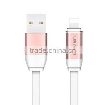 USAMS US-SJ054 U-LIGHT Series Touch Activated Cable for Iphone5/5s/6/6s 1m 2A LED Light Metal Cable for Iphone6plus/6splus photo-5