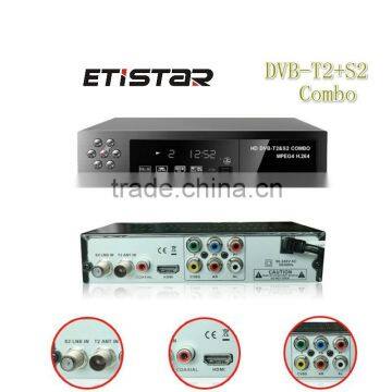 Etistar Customized TV Box full hd 1080p digital black DVB T2 S2 set top box Combo satellite receiver                        
                                                Quality Choice