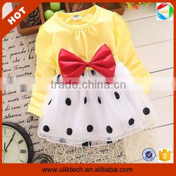 Good quality beautiful casual autumn long sleeve kids tshirt dress for 75-105 cm (Ulik-A0385)