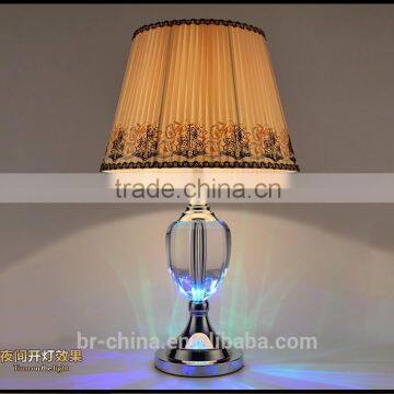 Modern K9 crystal bedroom lamp with LED light and decoretive lamp shade