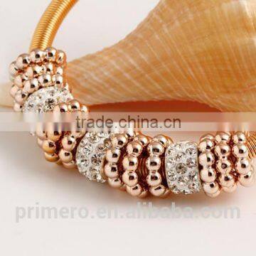 Korean Jewelry Euro-American Multilayer Bangle Shamballa Polymer Clay Bracelets photo-3