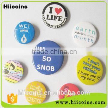 Factory direct selling button badge wholesa print badge and custom pin badge
