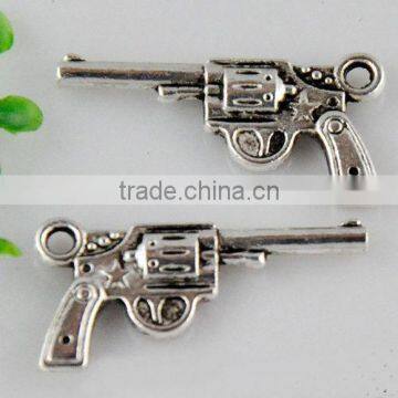 Silver DIY Charms, Hunter Jewelry Craft Supplies, Gun Pendant Charms