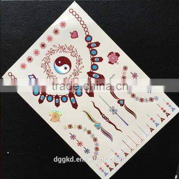 Jewelry Gold Metallic Flash tattoo Sticker Fake Tattoo Sexy factory