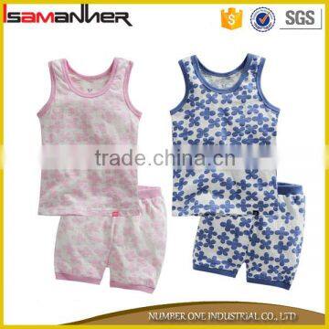 2016 wholesale 2 piecs tank top and shorts summer liquidation kids clothes