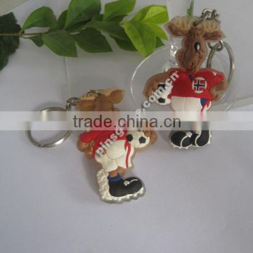 Wholesale Customer Logos Novelty Soccer Keychains With Movable Football