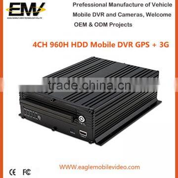 4 Channel 960H BUS HDD Mobile MDVR with 3G GPS G-Sensor