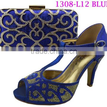 1308-L12 blue lastest design high heel shoes platform comfortable for walking