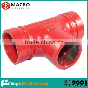 Ductile iron Grooved fittings threaded tee