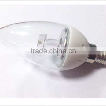 CRI>80 120lm/w filament e12 e14 clear led candle bulb