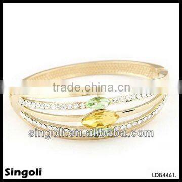 Sophisticated metal crafte one direction mutil-layers gold bangle clear crystal bracelet hyaline magnetic gemstone bracelet