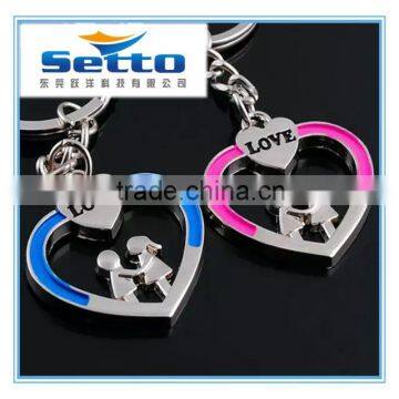 2016 custom heart keychain with keyring