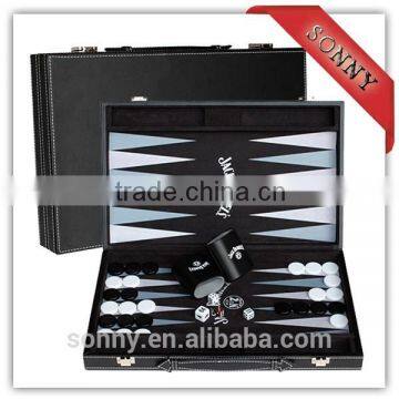 Turkish Leather Backgammon Checkers Chess Game Set