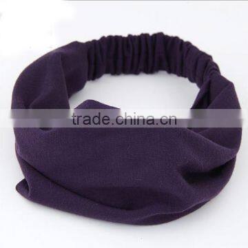 Pure Color Cotton Headband Sports Yoga Absorb Sweat Hair Band photo-4