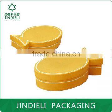 special fish shaped yellow gift box package