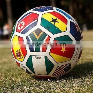 country flag design machine sewn inflatable football/soccer ball for matches