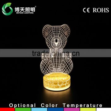 Warm white color 3d acrylic night lamp