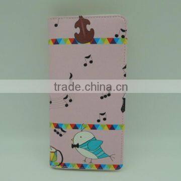 Hot Lady New Popular Music Bird Printed Long Wallet/Cheap Tourist Souvenir PU leather Printed lady wallet