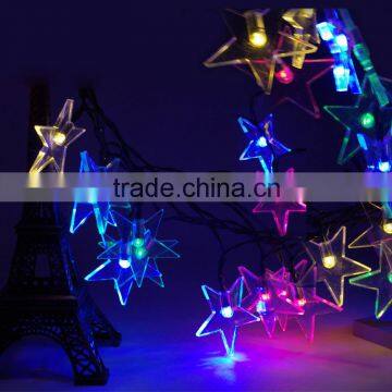 20 lights pentagram shaped Decorative solar led light string