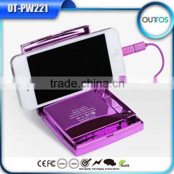 6000mah multifunction mirror power bank for phone holder