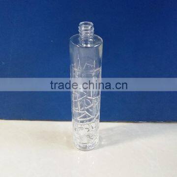 cheap embossed design round glass cosmetic perfume bottles 100ml