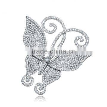 Platinum Plated Designer Fairy Butterfly Brooch With AAA+ Cz Micro Pave Setting for Women and Men