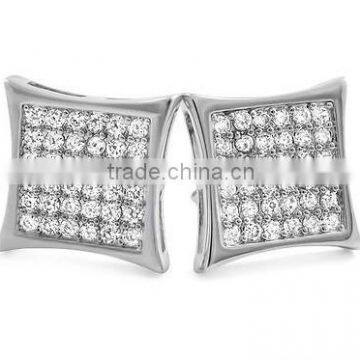 925 sterling silver micro pave cz design earring