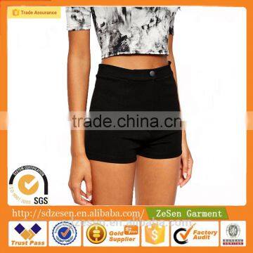 Girl's Custom Sexy Panties Black Hot Short Pants High Waisted Stretch Shorts For Women photo-5