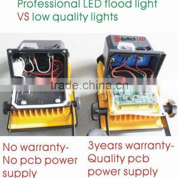 Long life battery 10w 20w 30w led flood light factory