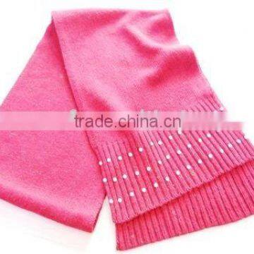 fashion acrylic knitted jacquard scarf