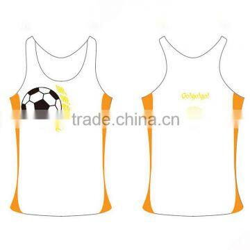 newest style navy blue white color polyester sport traning vest