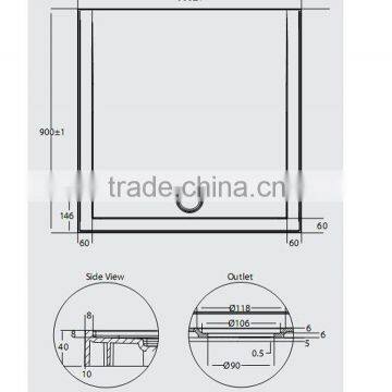 SUNZOOM 2 Side Aclove Tile Flange Shower Tray,semi-circle Shower Tray,shower Base photo-4