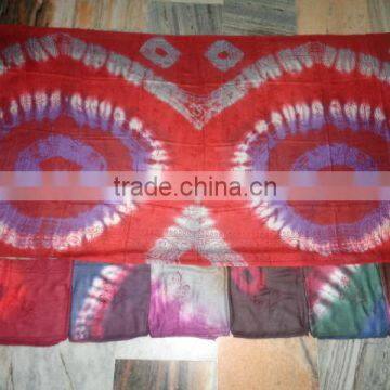 hand tie dye printed scarves pareo sarongs