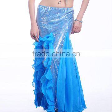 New Arrivals Oriental Belly Dance Long Wrap Skirts Side Split Elastic Waist Women Sequin Mermaid Skirt for Belly Dancing