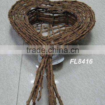 Heart Shape Willow Flower Pot