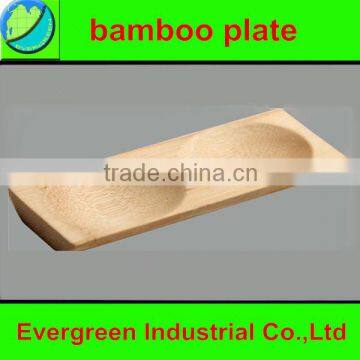 Good quality bamboo two hole dish/ bamboo plate