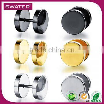 Best Selling Retail Items Gold And Black Cool Mens Pure Titanium Earrings