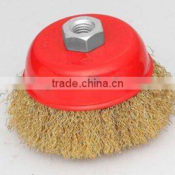 brass crimped wire cup brush