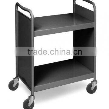 Metal Library Book Cart, steel book carrier ,Library Book Trolley,Double Tiers Books Trolley