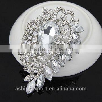 Beautiful Leaf Shape Marquise Bulk Bridal Crystal Rhinestone Brooch/handmade Rhinestone Brooch photo-2