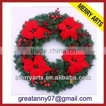 Hot selling red berry plastic christmas wreath decorative lowes christmas wreaths made in china