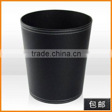 High-grade Leather Household Trash Fashion Creative Continental Office Desktop Trash no Cover Shipping