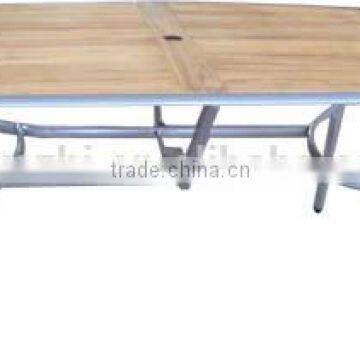 Outdoor Furniture Sling Table Aluminum Frame Powder Coated & Teak Table Top photo-6