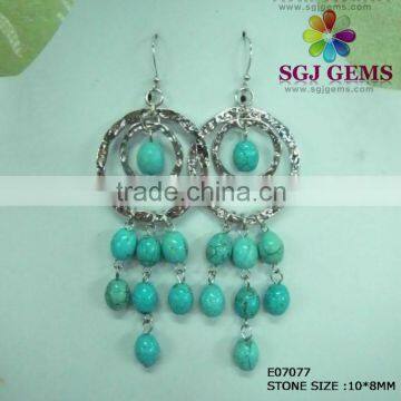 Fashion Jewellery Synthetic Blue Turquoise Dangling Earrings