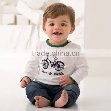 DB466 wholesale baby clothes dave bella 2014 spring 100% cotton striped babi outwear baby clothes baby T-shirt                        
                                                Quality Choice