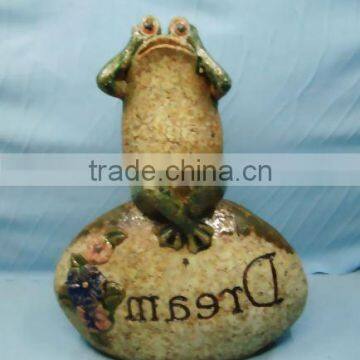 garden decoration, ceramic garden frog