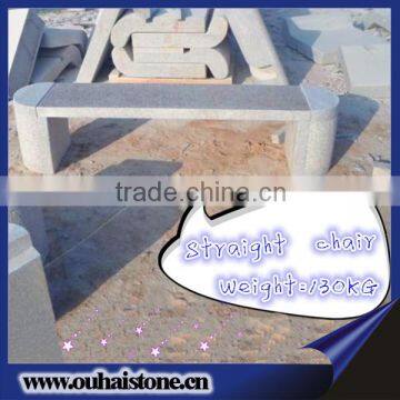 Straight benches round edge granite material white garden chairs