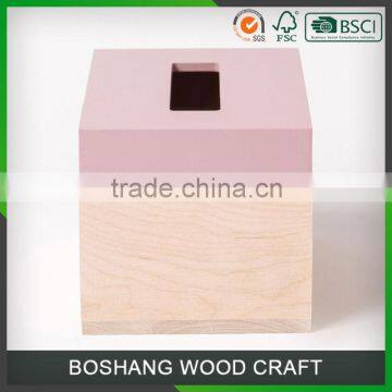 Pink Living Room Wooden Tissue Box photo-2