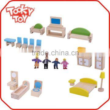 Happy Family Play Wooden Miniature Doll House photo-2